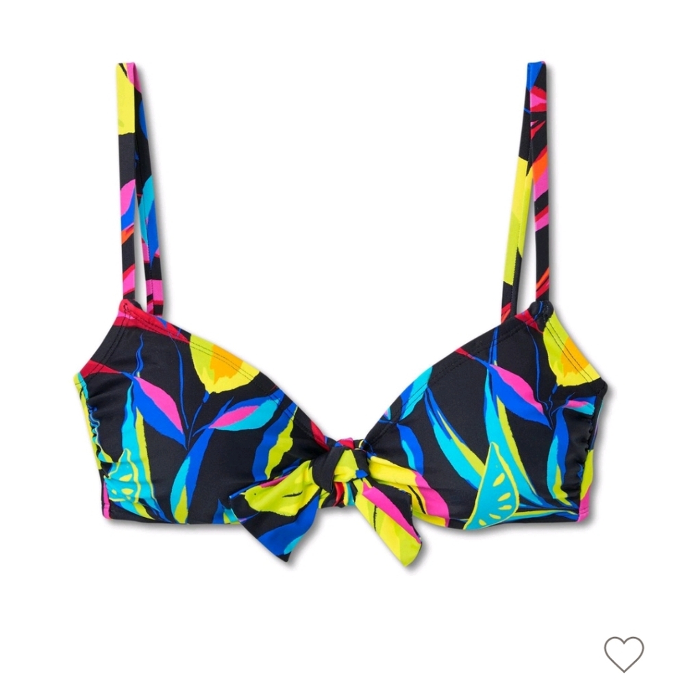 Tabitha Brown for Target Bikini Top Lemon Print Sz D/DD NWT